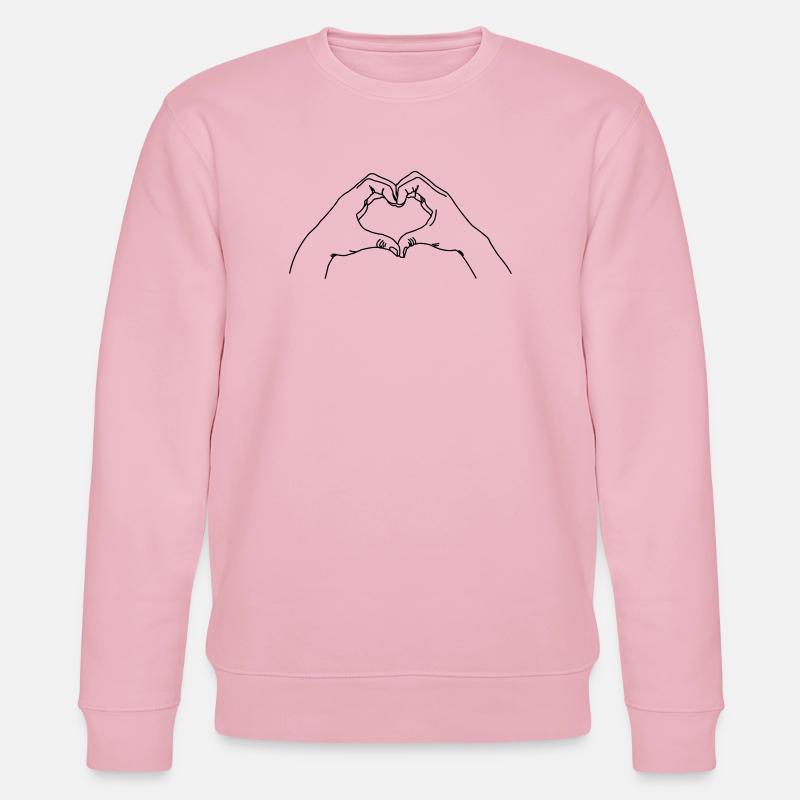 Geste de la main AMOUR - Sweat bio CHANGER Stanley/Stella Unisexe - rose pâle
