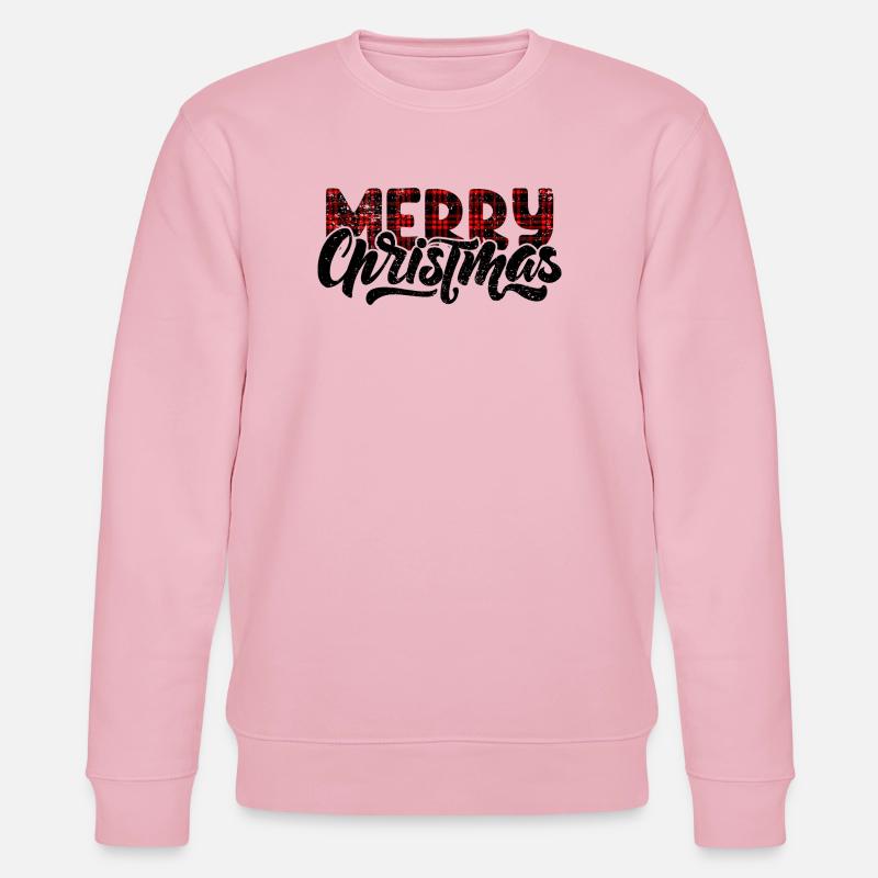 Plaid Glitch Typography - Stanley/Stella CHANGER Unisex Organic Sweatshirt - cotton pink