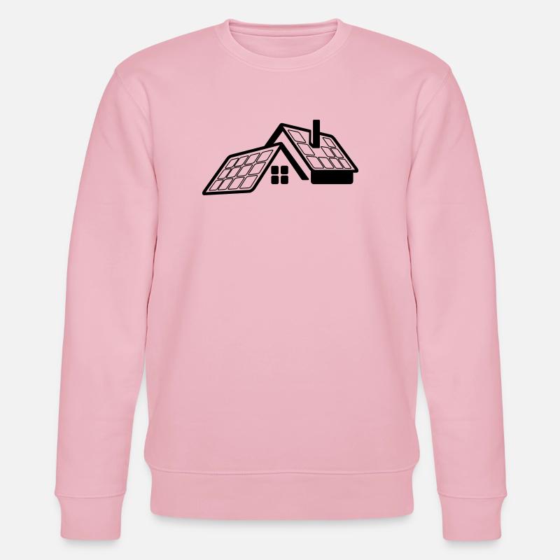 Maison avec panneaux solaires logo transparent - Sweat bio CHANGER Stanley/Stella Unisexe - rose pâle