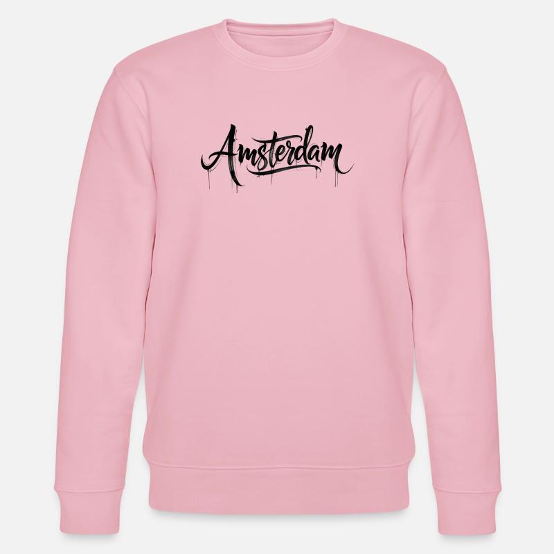 Lettrage style graffiti Amsterdam - Sweat bio CHANGER Stanley/Stella Unisexe - rose pâle