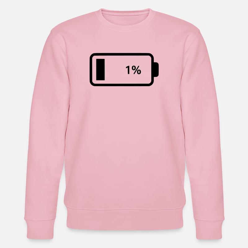 Empty battery battery 1% - Stanley/Stella CHANGER Unisex Organic Sweatshirt - cotton pink
