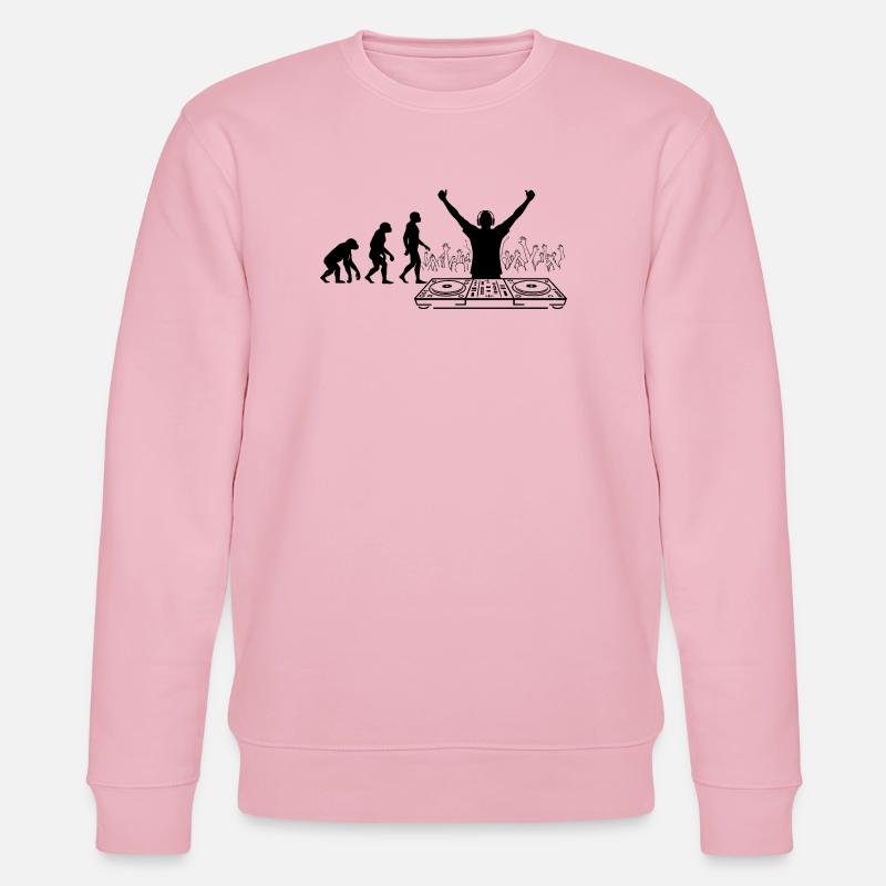 Evolution to DJ Humor Fun - Stanley/Stella CHANGER Unisex Organic Sweatshirt - cotton pink