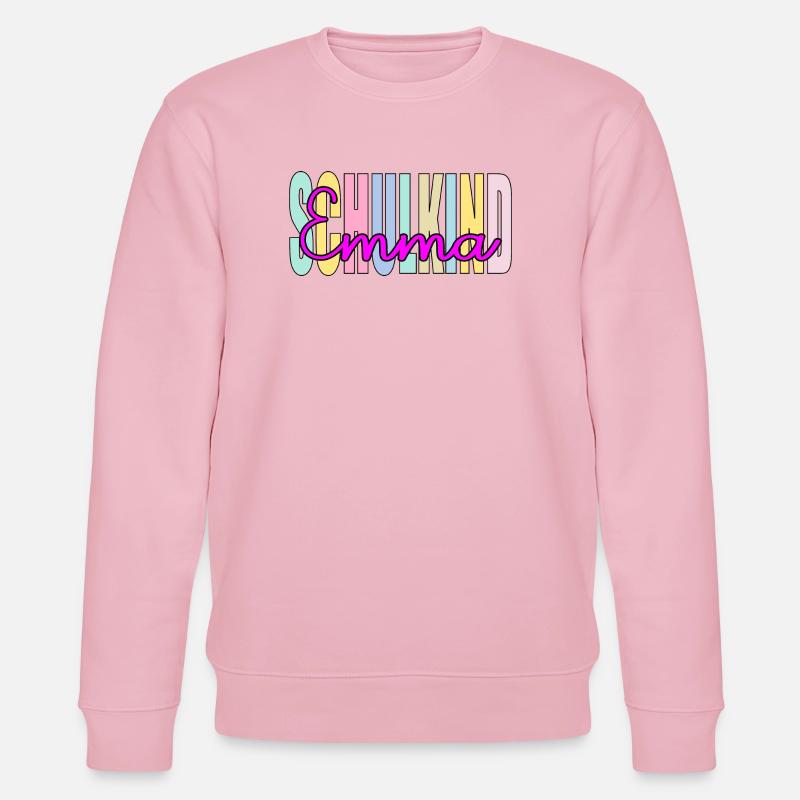 Schulkind Mädchen Emma Name - Stanley/Stella Unisex Bio-Sweatshirt CHANGER  - Hellrosa