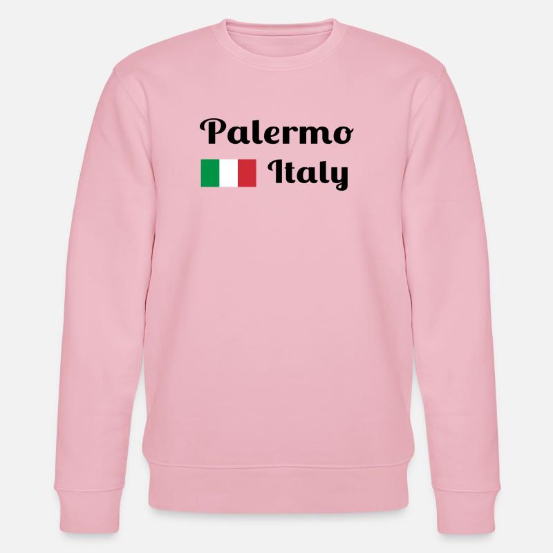 Palermo, Italien - Stilvolle Drucke - Stanley/Stella Unisex Bio-Sweatshirt CHANGER - Hellrosa