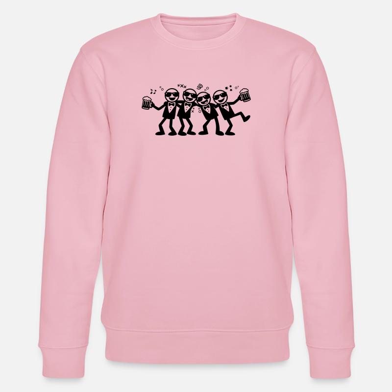 Bräutigam Freunde Gruppe Bier - Stanley/Stella Unisex Bio-Sweatshirt CHANGER  - Hellrosa