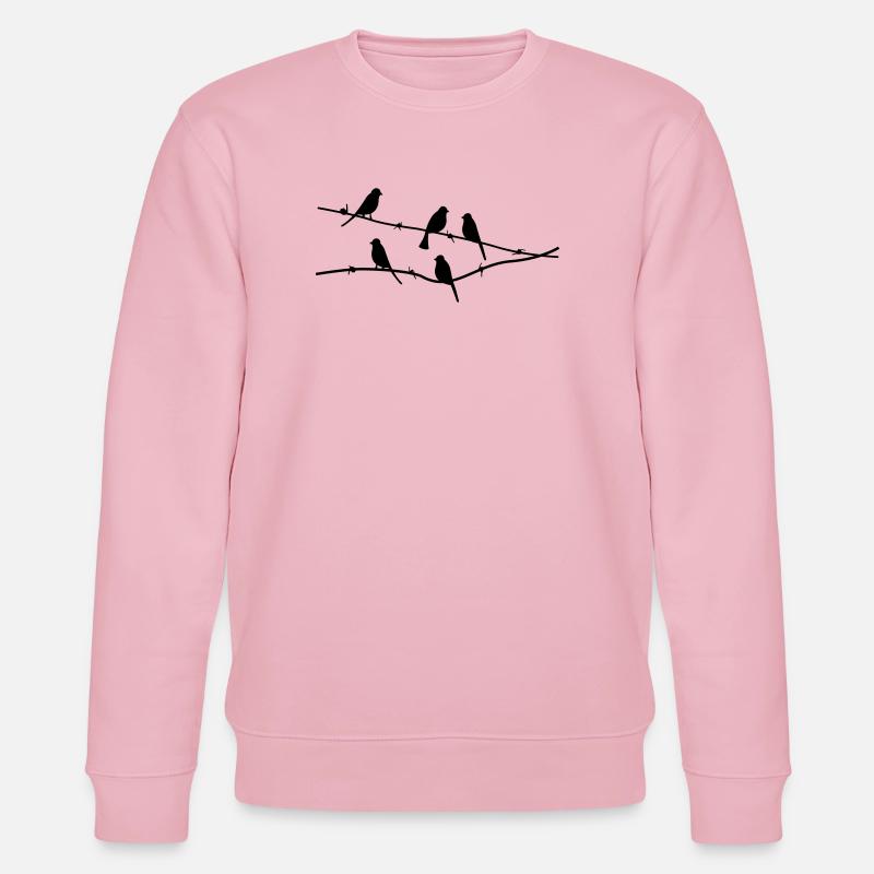 birds Vögel - Stanley/Stella Unisex Bio-Sweatshirt CHANGER  - Hellrosa