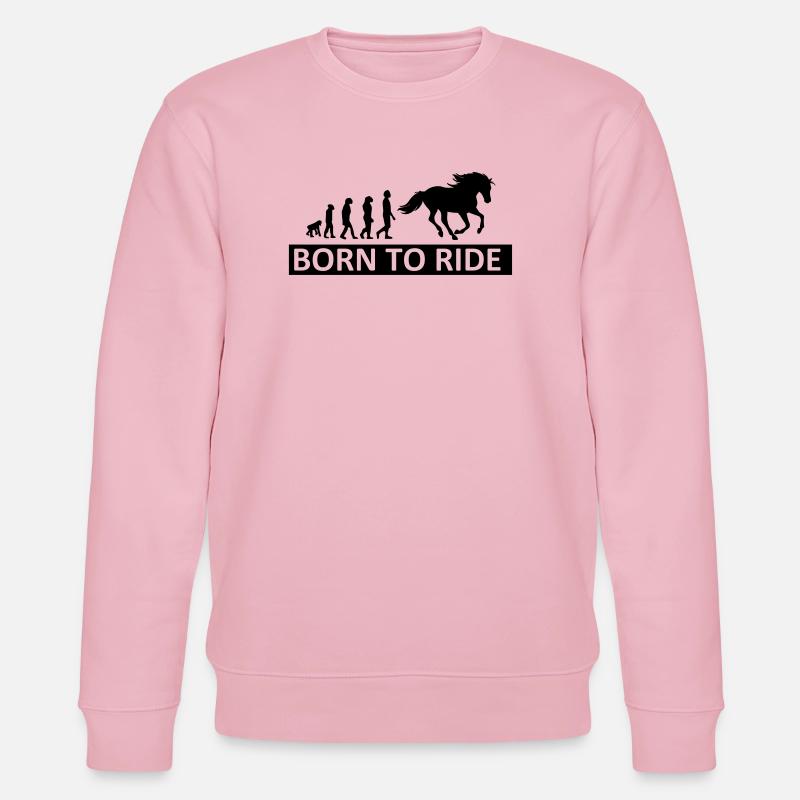 Born to Ride Pferd - Stanley/Stella Unisex Bio-Sweatshirt CHANGER  - Hellrosa