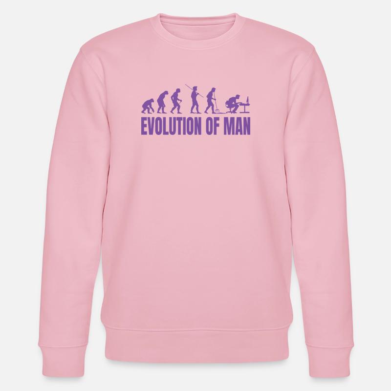 Programmer Computer Freak Evolution Retro - Stanley/Stella CHANGER Unisex Organic Sweatshirt - cotton pink
