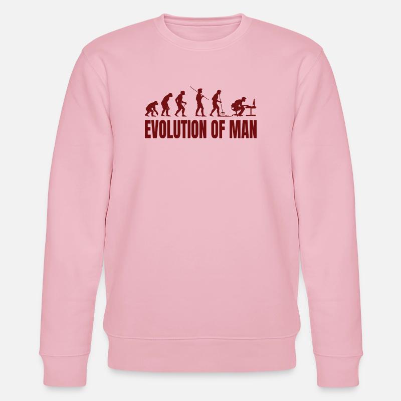 Computer PC Evolution Computer Scientist Programmer - Stanley/Stella CHANGER Unisex Organic Sweatshirt - cotton pink