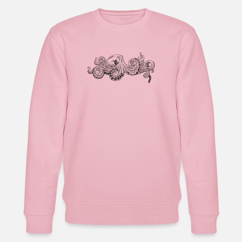 Octopus - Octopus Black Pattern - Stanley/Stella CHANGER Unisex Organic Sweatshirt - cotton pink