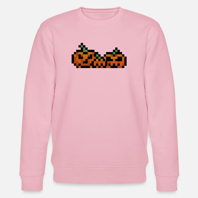 Pixel Pumpkin Retro 8Bit Design - Sweat bio CHANGER Stanley/Stella Unisexe - rose pâle