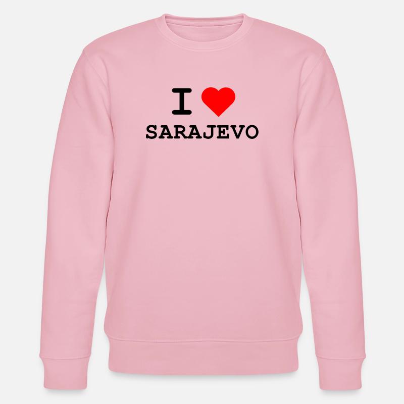 I love Sarajevo - Ich liebe Sarajevo - Stanley/Stella Unisex Bio-Sweatshirt CHANGER  - Hellrosa