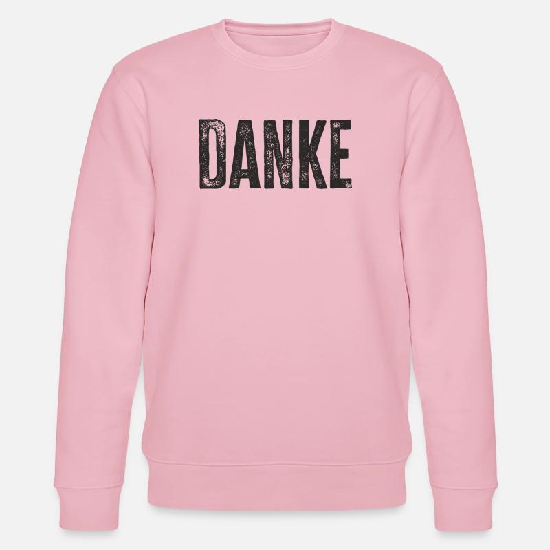 Danke Schriftzug – Minimalistisches Textdesign - Stanley/Stella Unisex Bio-Sweatshirt CHANGER  - Hellrosa