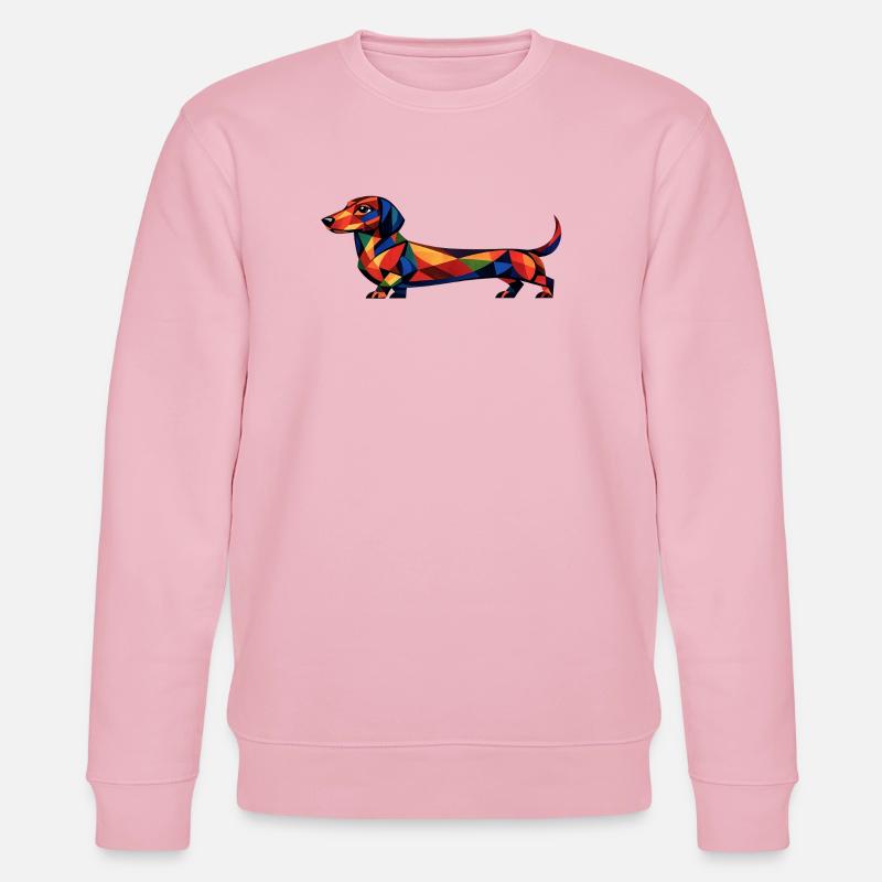 Geometrischer Dackel - Stanley/Stella Unisex Bio-Sweatshirt CHANGER  - Hellrosa