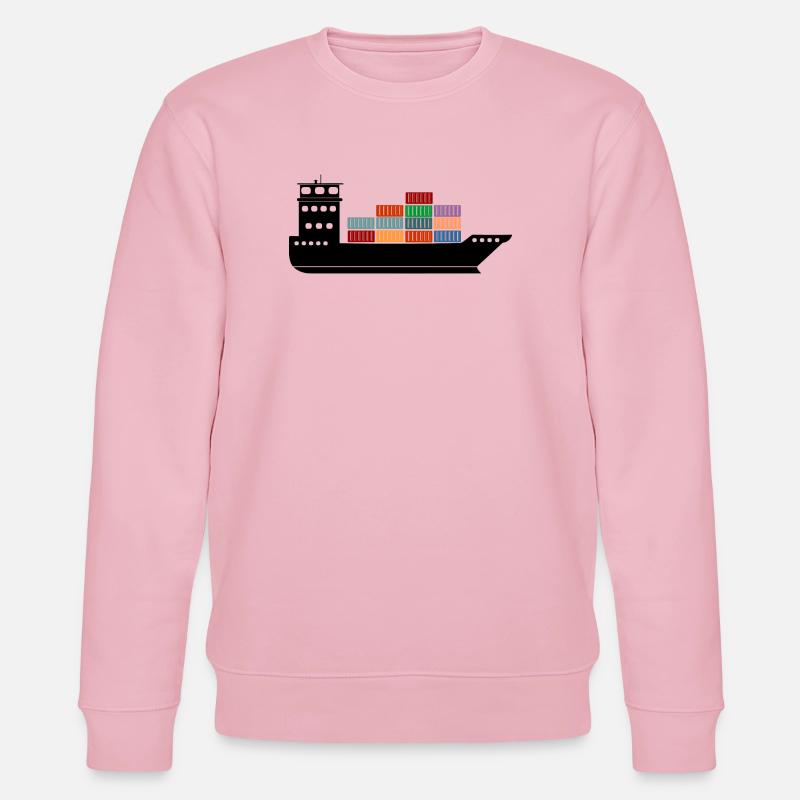 Seecontainerschiff oder Boot mit Containern - Stanley/Stella Unisex Bio-Sweatshirt CHANGER  - Hellrosa