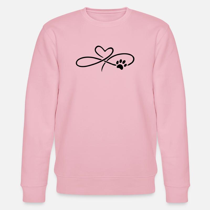 Infinity Herz mit Pfote Katze Hund - Stanley/Stella Unisex Bio-Sweatshirt CHANGER  - Hellrosa