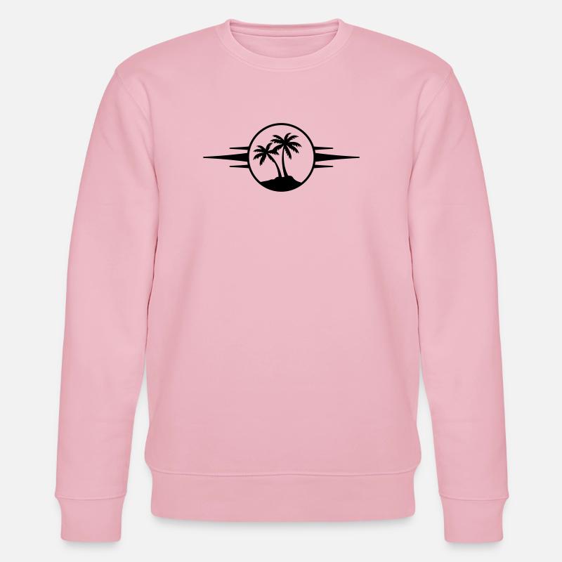 Insel Palmen Symbol - Stanley/Stella Unisex Bio-Sweatshirt CHANGER  - Hellrosa