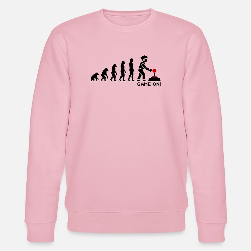 Evolution to Gamer Pixel Look - Stanley/Stella CHANGER Unisex Organic Sweatshirt - cotton pink