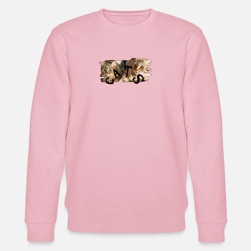 Katzen-Collage: Zerrissene Fellkunst - Stanley/Stella Unisex Bio-Sweatshirt CHANGER  - Hellrosa