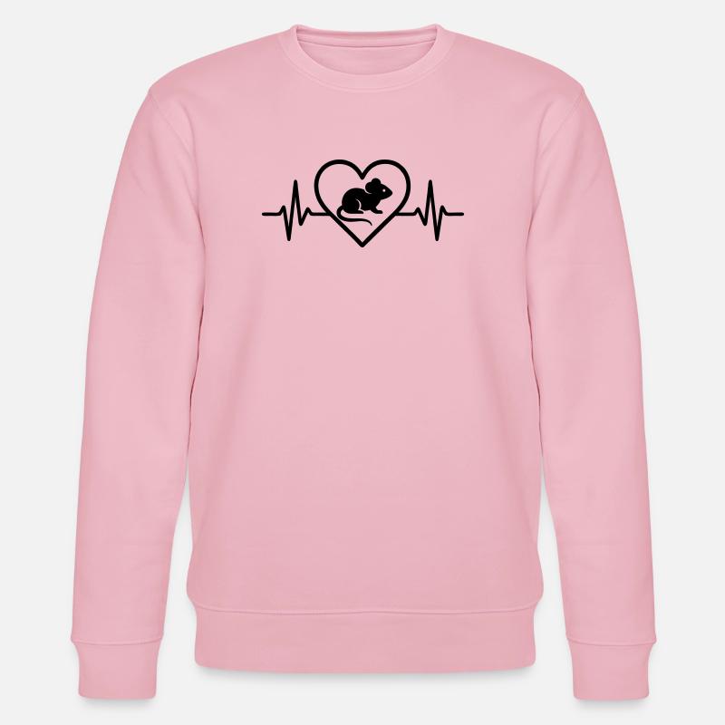 Maus Herz - Stanley/Stella Unisex Bio-Sweatshirt CHANGER  - Hellrosa