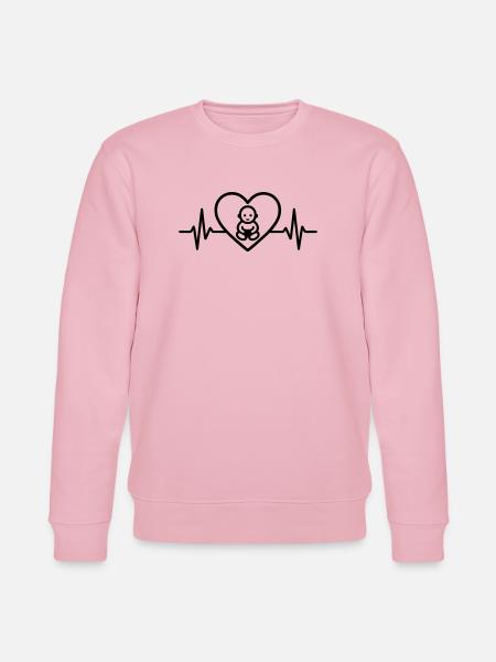 Baby Herz Familie Eltern - Stanley/Stella Unisex Bio-Sweatshirt CHANGER - Hellrosa