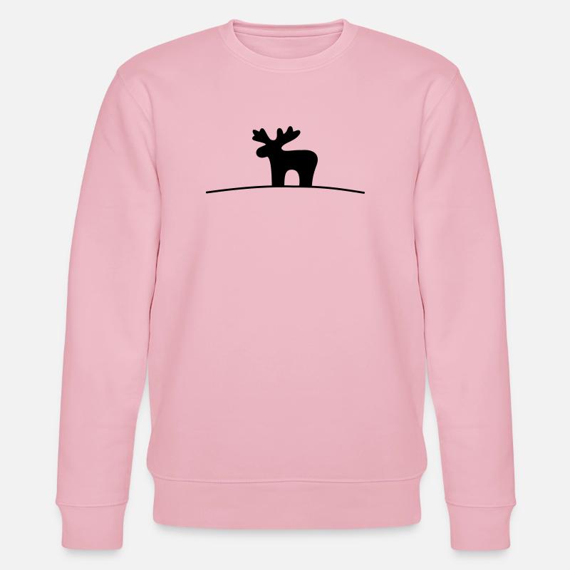 Idée cadeau silhouette Moose Noël - Sweat bio CHANGER Stanley/Stella Unisexe - rose pâle