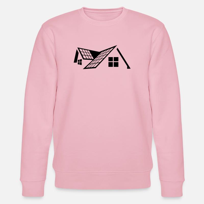 Hausdach mit Sonnenkollektoren - Stanley/Stella Unisex Bio-Sweatshirt CHANGER  - Hellrosa