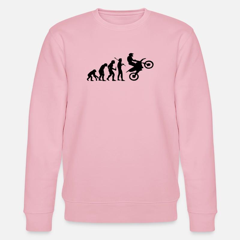 Evolution Monkey to Motocross - Stanley/Stella CHANGER Unisex Organic Sweatshirt - cotton pink