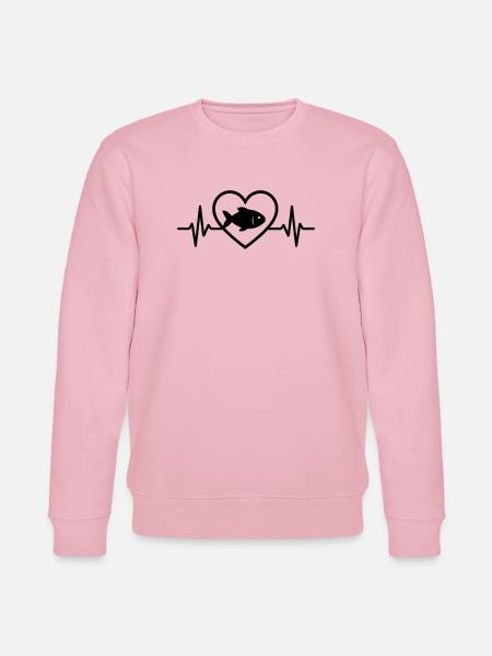 Fisch Herz - Stanley/Stella Unisex Bio-Sweatshirt CHANGER - Hellrosa