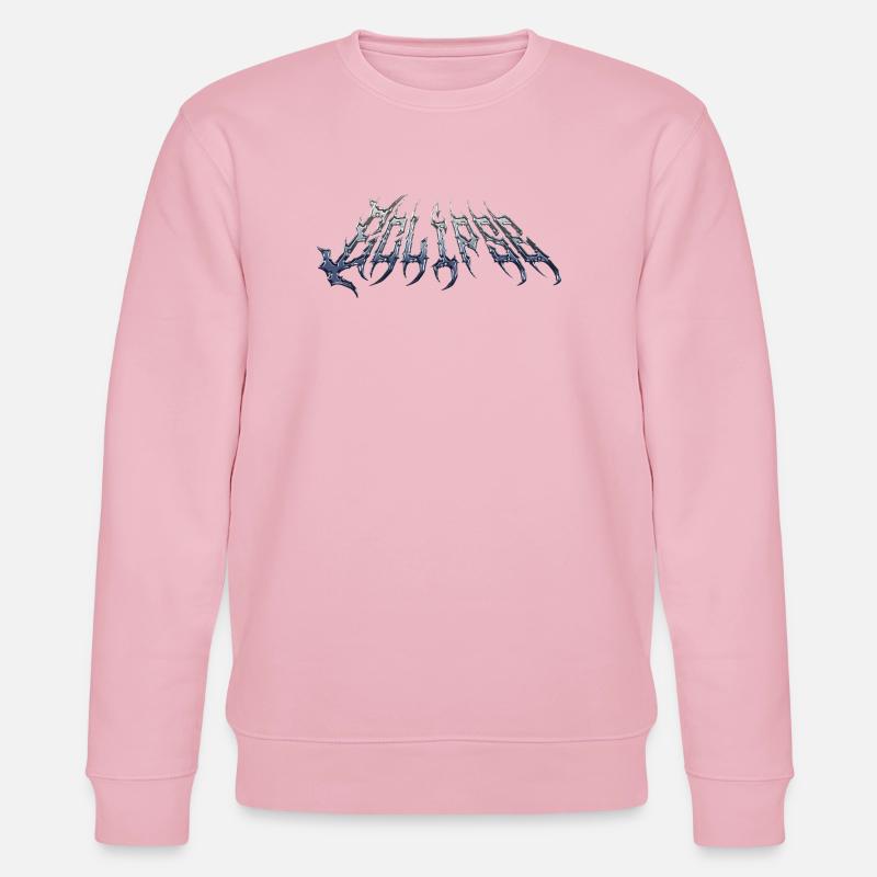 Eclipse - cold metal chrome text - Stanley/Stella CHANGER Unisex Organic Sweatshirt - cotton pink