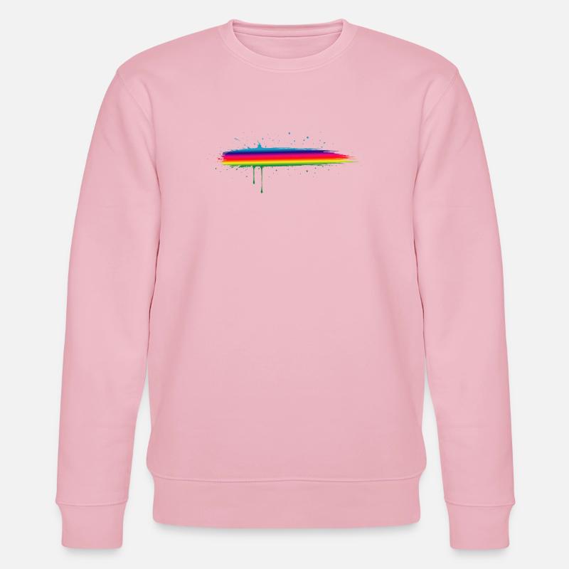 Rainbow Brush Stroke Gradient Splash - Stanley/Stella CHANGER Unisex Organic Sweatshirt - cotton pink