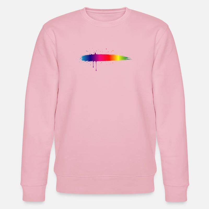 Rainbow Brush Stroke Gradient Splash - Stanley/Stella CHANGER Unisex Organic Sweatshirt - cotton pink