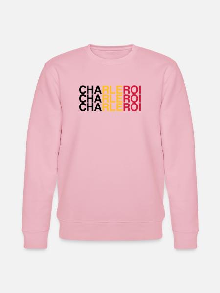 CHARLEROI Belgium Belgium Flag - Stanley/Stella CHANGER Unisex Organic Sweatshirt - cotton pink