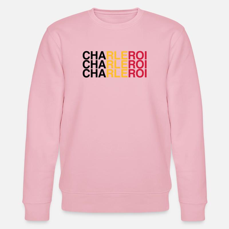 CHARLEROI Belgique Belgique Drapeau - Sweat bio CHANGER Stanley/Stella Unisexe - rose pâle