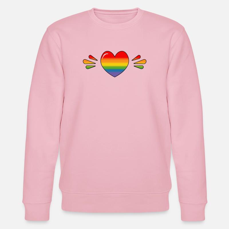 Cœur scintillant arc-en-ciel - Sweat bio CHANGER Stanley/Stella Unisexe - rose pâle