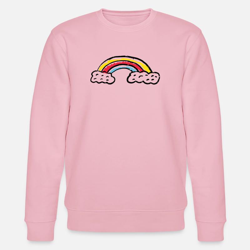 Coups d’arc de pinceau arc-en-ciel - Sweat bio CHANGER Stanley/Stella Unisexe - rose pâle