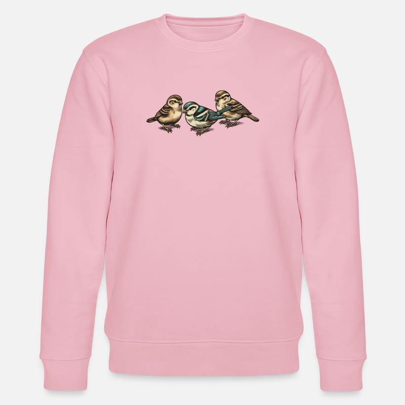 Trois petits oiseaux - Sweat bio CHANGER Stanley/Stella Unisexe - rose pâle