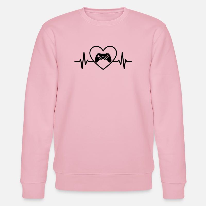 Videospiel Controller Herz Gamer - Stanley/Stella Unisex Bio-Sweatshirt CHANGER  - Hellrosa