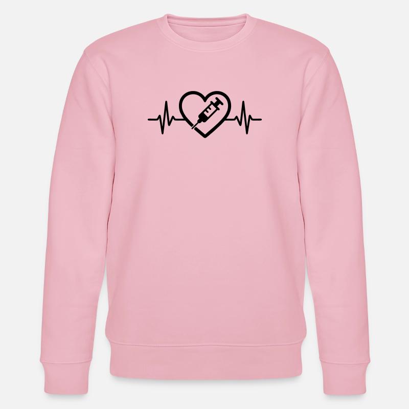 Herz + Krankenpfleger / Krankenschwester – Super  - Stanley/Stella Unisex Bio-Sweatshirt CHANGER  - Hellrosa