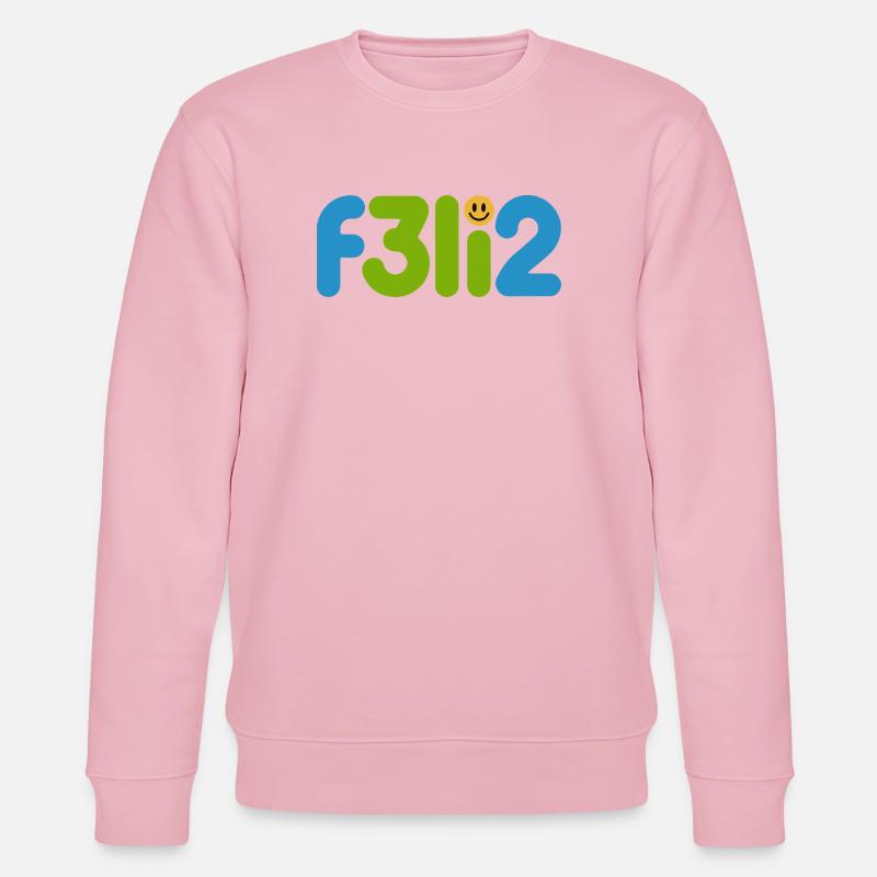 F3li2 Buntes Glyphen-Logo - Stanley/Stella Unisex Bio-Sweatshirt CHANGER  - Hellrosa