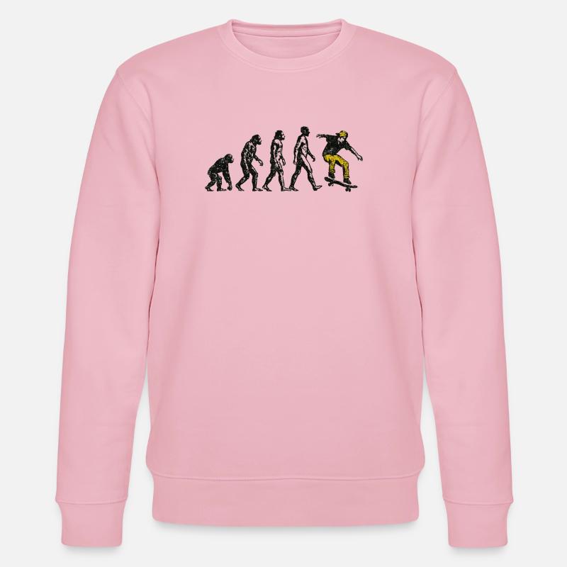 Evolution Skateboarder – Grunge Skate Design - Stanley/Stella CHANGER Unisex Organic Sweatshirt - cotton pink