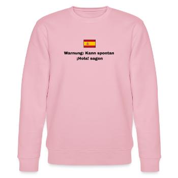 Spanien Flagge, Schwarze Schrift - Stanley/Stella Unisex Bio-Sweatshirt CHANGER  - Hellrosa - Vorne - Jaron (178cm) & Liana (172cm)