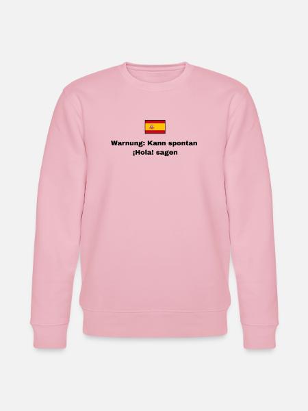 Spanien Flagge, Schwarze Schrift - Stanley/Stella Unisex Bio-Sweatshirt CHANGER  - Hellrosa
