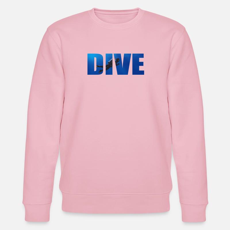 Dive Text mit Taucher im Ozean - Stanley/Stella Unisex Bio-Sweatshirt CHANGER  - Hellrosa