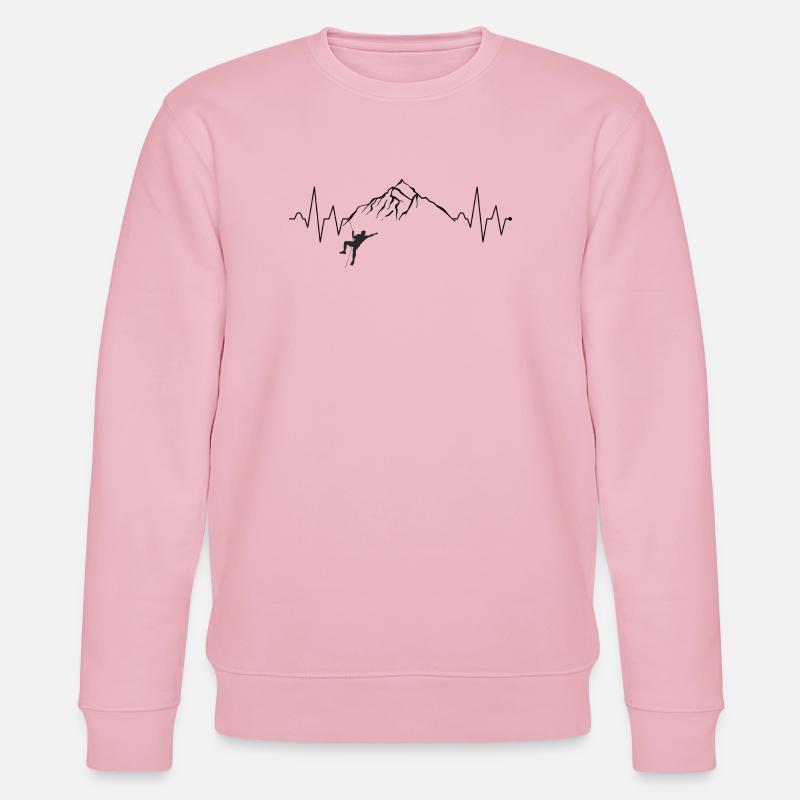 Kletterer Silhouette Seilkunst - Stanley/Stella Unisex Bio-Sweatshirt CHANGER  - Hellrosa