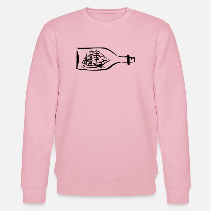 Schiff Flaschenschiff Seefahrt - Stanley/Stella Unisex Bio-Sweatshirt CHANGER  - Hellrosa