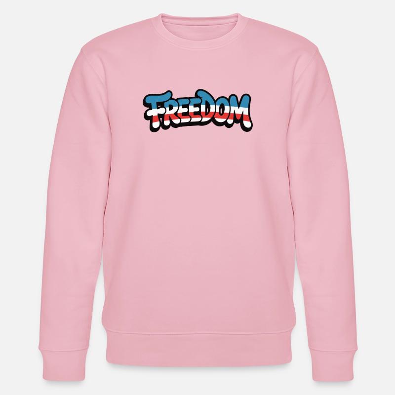 Freedom Typografie Statement Design - Stanley/Stella Unisex Bio-Sweatshirt CHANGER - Hellrosa