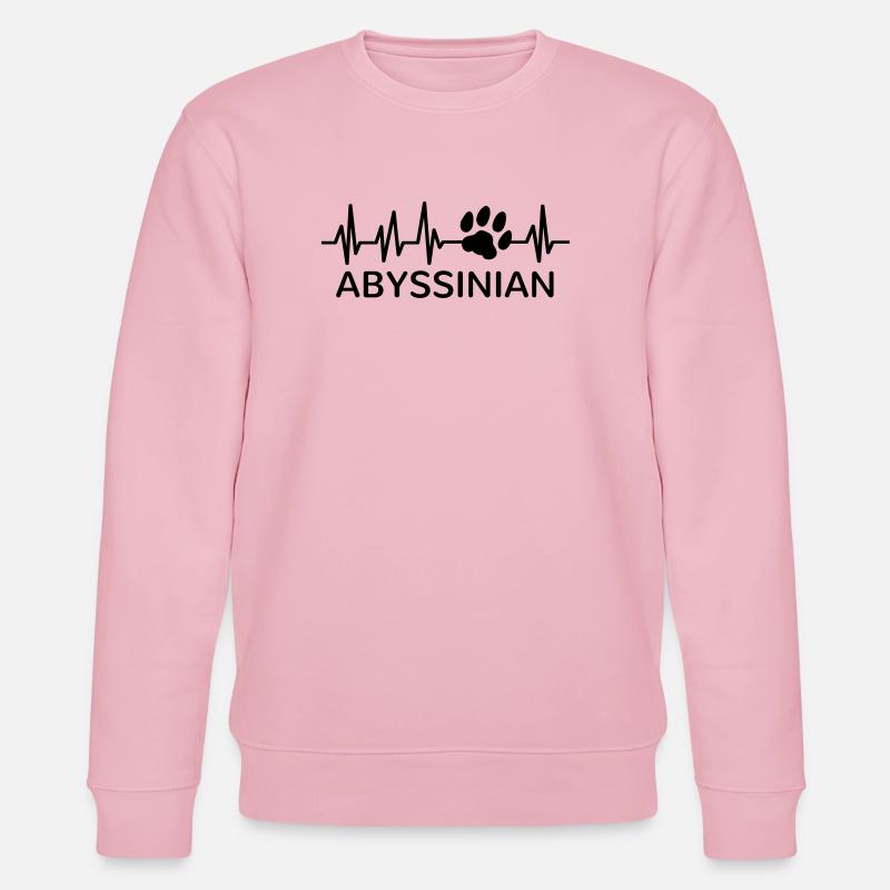 Abessinier Katze Herzschlag Pfotenabdruck Pfote - Stanley/Stella Unisex Bio-Sweatshirt CHANGER  - Hellrosa