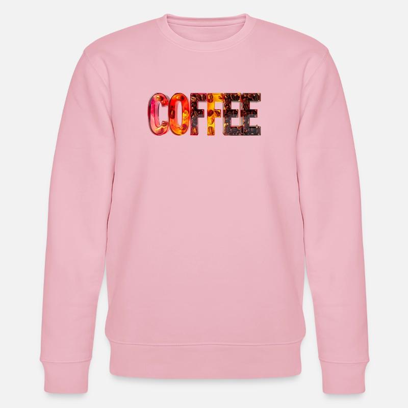 COFFEE – Glasbuchstaben mit Kaffeebohnen - Stanley/Stella Unisex Bio-Sweatshirt CHANGER  - Hellrosa