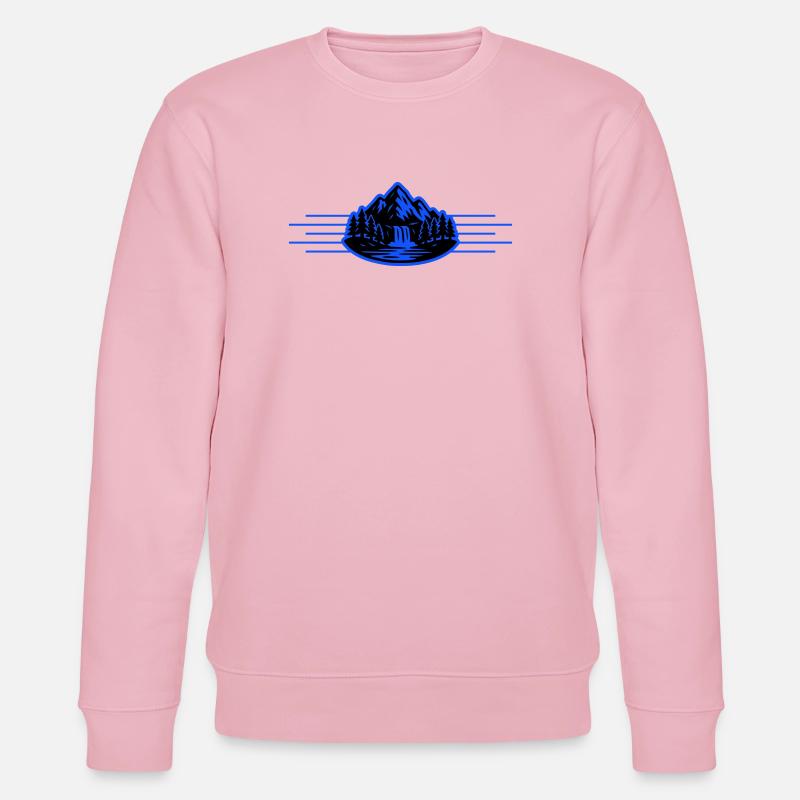 Berge Landschaft Wald Wasserfall - Stanley/Stella Unisex Bio-Sweatshirt CHANGER  - Hellrosa